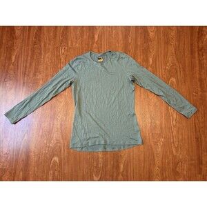 Icebreaker Skin 200 Merino Wool Base Layer Top Green Blue Women's Large